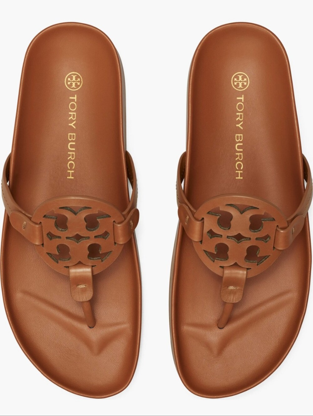 Tory Burch Miller Cloud Thong Sz 6 Bourbon Miele Good Preowned